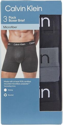 Calvin Klein Men's Boxer Brief Moisture Wicking, 3-pack (US, Alpha, Medium, Regular, Regular, Black/Black/Gray) in Saudi Arabia