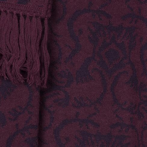 NOVICA Artisan Crafted Reversible Alpaca Blend Ruana | Burgundy Patterned | Acrylic Wool Scarf | Wine Purple | Coconut Shell Buttons | Draped Cloak |'Peruvian Wildflower in Red' in Kuwait