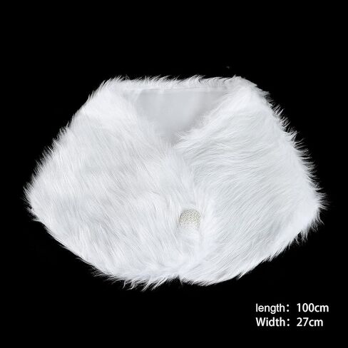 Women Wedding Faux Fur Shawl Wraps Bridal Sleeveless Stole Cape Winter Cape Shrug Warm Stole Wrap for Party Evening in Saudi Arabia
