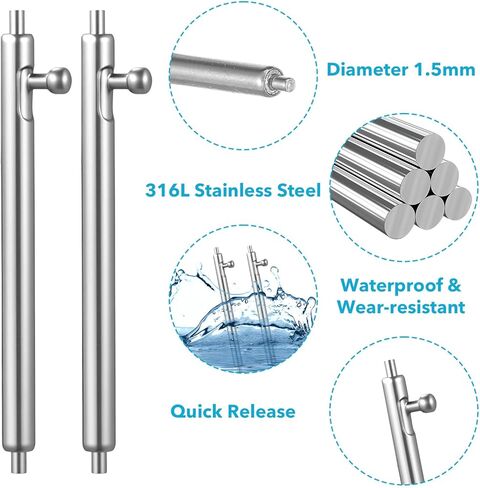 30 Pcs Stainless Steel Watch Replacement Band Pins Quick Release Spring Bars Watch Pins Strap Link Pin for Quick Release Watchbands (20, 22, 24 mm) in Saudi Arabia