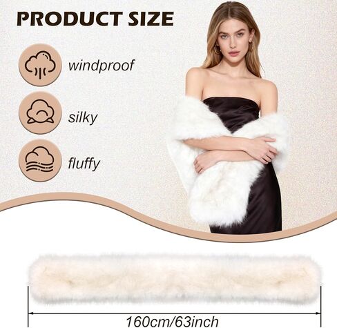 XEPST Women's Faux Fur Collar Scarf Wrap,Faux Fur Shawl Winter Neck Warmer Fluffy Scarf in Saudi Arabia