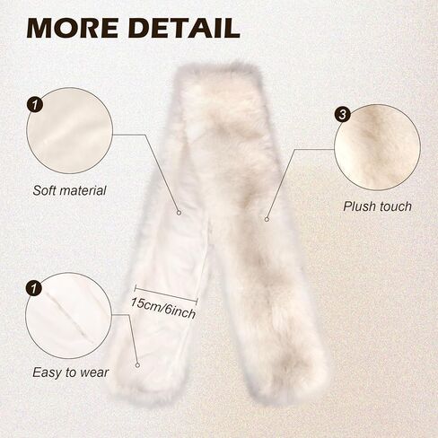 XEPST Women's Faux Fur Collar Scarf Wrap,Faux Fur Shawl Winter Neck Warmer Fluffy Scarf in Saudi Arabia