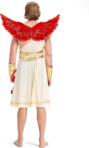 6PCS Adult Cupid Costume for Men Valentines Day Cupid Costume with Wings, Bow & Arrow Fun Outfit for Party Cosplay in Saudi Arabia