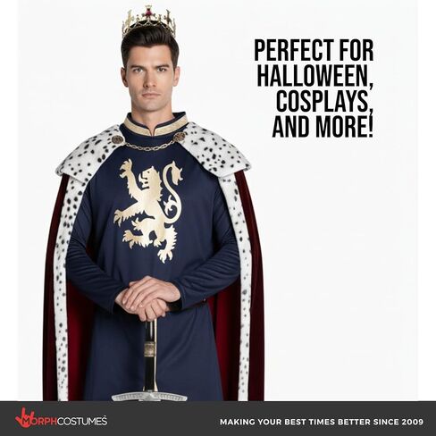 Morph Royal Mens King Costume Adult Noble King Halloween Costume for Men in Saudi Arabia