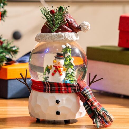Christmas Snow Globe Glitter Music Glass Water Ball with Snowman for Holiday Home Decor, 7'' H Big Globe Ball in Kuwait