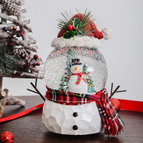 Christmas Snow Globe Glitter Music Glass Water Ball with Snowman for Holiday Home Decor, 7'' H Big Globe Ball in Kuwait