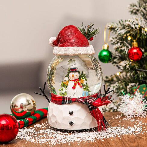 Christmas Snow Globe Glitter Music Glass Water Ball with Snowman for Holiday Home Decor, 7'' H Big Globe Ball in Kuwait