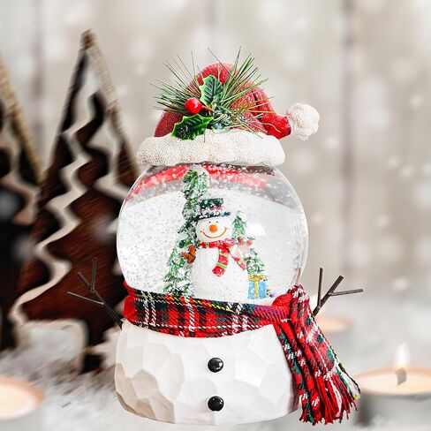 Christmas Snow Globe Glitter Music Glass Water Ball with Snowman for Holiday Home Decor, 7'' H Big Globe Ball in Kuwait