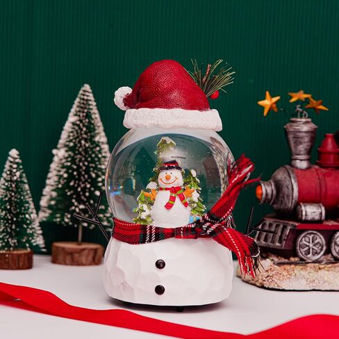 Christmas Snow Globe Glitter Music Glass Water Ball with Snowman for Holiday Home Decor, 7'' H Big Globe Ball in Kuwait