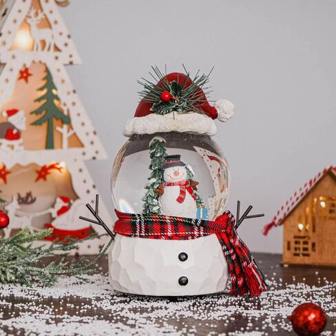 Christmas Snow Globe Glitter Music Glass Water Ball with Snowman for Holiday Home Decor, 7'' H Big Globe Ball in Kuwait