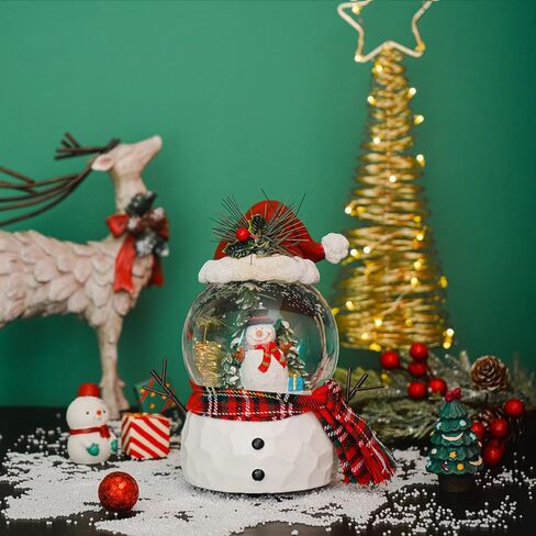 Christmas Snow Globe Glitter Music Glass Water Ball with Snowman for Holiday Home Decor, 7'' H Big Globe Ball in Kuwait