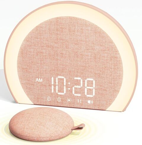 ANJANK Loud Alarm Clock with Wireless Bed Shaker, Vibrating Dual Alarm with Light Wake Up for Heavy Sleepers & Hearing Impaired, 9-Color Night Light, 5 Sounds, 0-100% Dimmer, USB Charger, Bedroom in Kuwait