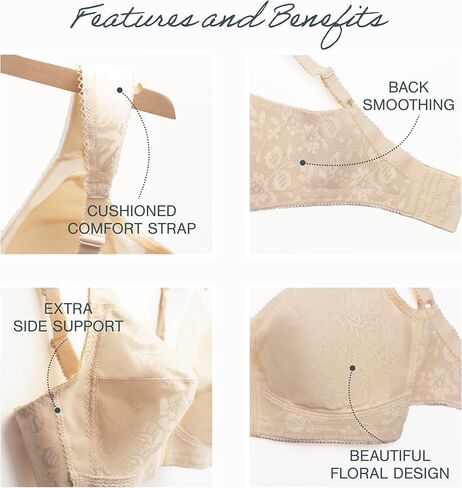 Playtex Womens Wireless Bra, 18 Hour Bras for Women 4693, Full Coverage, Smoothing, Single Or 2-Pack (Plus Sizes, Too) in Saudi Arabia