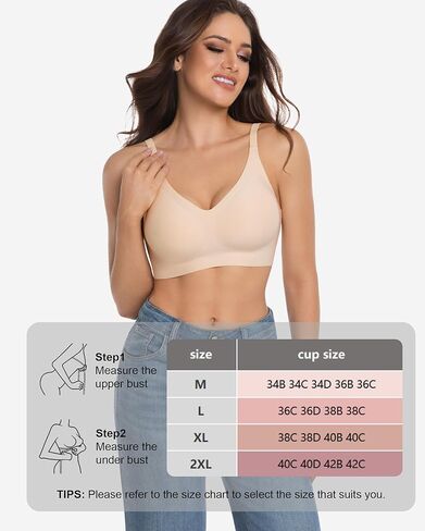 Vinfact 3 Pack Womens Wireless No Underwire Comfort Soft Bras Pullover Jelly Support Seamless Sleep Tshirt Everyday Bralette in Saudi Arabia