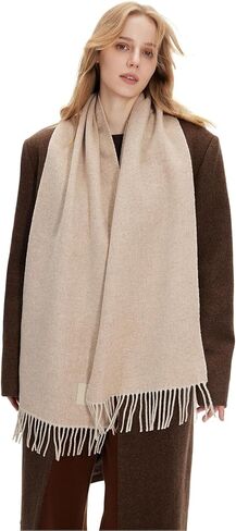 zero season Wool Blend Winter Scarf – Thick Warm Shawl Wrap for Women & Men, Solid Color Long Scarf for Cold Weather in Saudi Arabia