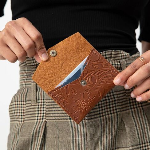 Portland Leather Goods Mini Envelope Wallet for Women – Handmade from the Finest Full-Grain Hides – Features Two Interior Pockets with Secure Snap Closure – Meadow in Saudi Arabia