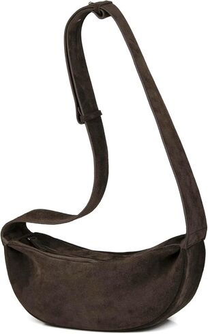 Premium Suede Leather Crossbody Sling Bags, Minimalist Hobo Bag for Women and High Mercerized Chest Bags with Wide Strap in Saudi Arabia