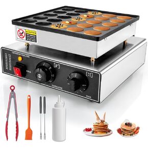 25PCS Mini Pancakes Maker Machine, 110V Electric Mini Pancake Maker Commercial Mini Dutch Pancake Maker, Non-stick Small Pancake Maker Mini hotcakes machinefor Home Kitchen Restaurant Business (950W) in Saudi Arabia