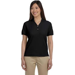 Devon & Jones Ladies Pima Piqué Y-Collar Polo Shirt, 2XL, Black in Kuwait
