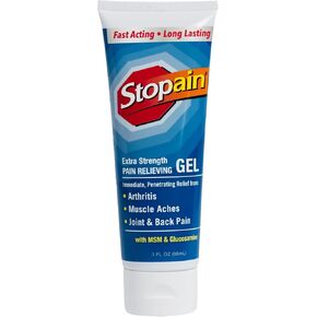 جل Stopain لتخفيف الآلام 3 أونصة صنع في الولايات المتحدة الأمريكية، قوة قصوى سريعة المفعول مع MSM، الجلوكوزامين، المنثول لالتهاب المفاصل، عرق النسا أسفل الظهر، الركبة، الرقبة، منتجات مسكنة موضعية معتمدة من HSA in Kuwait