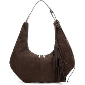 حقيبة كتف هيرالد من جلد الغزال هوبو للنساء، حقيبة يد بمحفظة على شكل هلال ريترو مع حزام قابل للتعديل in Kuwait