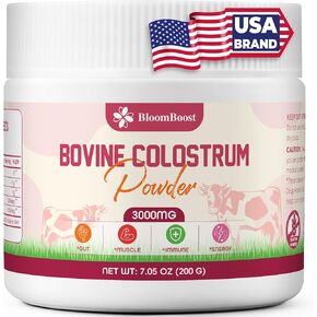 Bovine Colostrum Supplement, 3000mg per Serving, 200 Grams, Gut Health, Brain & Immune Health,Muscle Recovery & Wellness, Grass-Fed Colostrum Powder, Non-GMO, All-Natural in Saudi Arabia