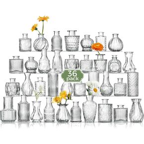 Bud Vase Set of 36PCS, Wedding Centerpieces for Tables Mini Clear Bud Vases for Flowers Small Flower Vases Suitable for Birthday Party Anniversary Wedding Baby Shower in Saudi Arabia