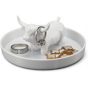 Ring Holder Dish 3D Printed Jewelry Holder Dish for Rings Earrings Trinkets Tray Jewelry Organizer for Valentines Day Women Girls Mom Gifts Office Home Desk Decor(Highland Cow) in Kuwait