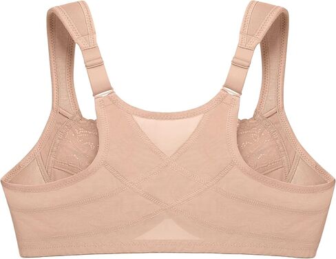 Posture Back Front-Closure Plus Size Wonderwire Lace Bra Underwire #1255 in Saudi Arabia