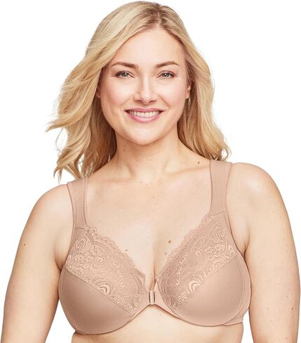 Posture Back Front-Closure Plus Size Wonderwire Lace Bra Underwire #1255 in Saudi Arabia