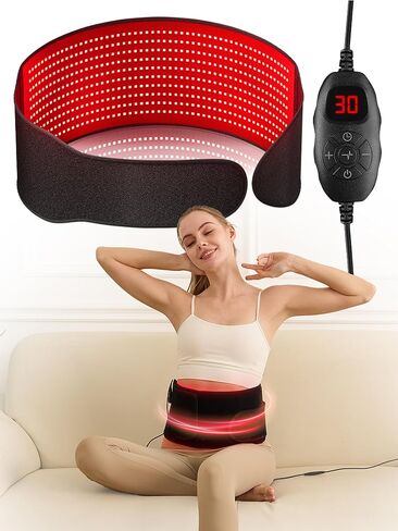 حزام العلاج بالضوء الأحمر، 600 مصباح LED عالي الكثافة للعلاج بالضوء الأحمر، غلاف العلاج بالضوء بالأشعة تحت الحمراء مع 5 مستويات كثافة، 6 إعدادات للمؤقت، جهاز تحكم محمول، هدايا للنساء والرجال in Kuwait