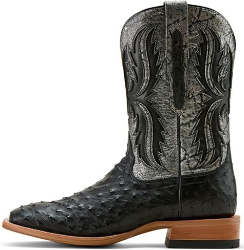 ARIAT Men's Drifter Exotic Ostrich Western Boot Broad Square Toe - 10058170 12 EE US Black in Saudi Arabia