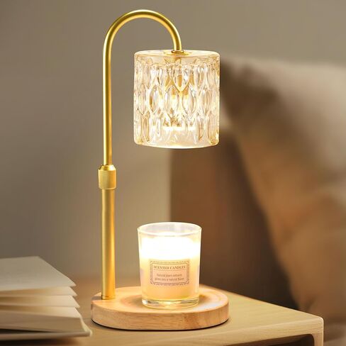 Dreamholder Electric Candle Warmer Lamp مع Timer & Dimmer ، ارتفاع قابل للتعديل شمع الذوبان أكثر دفئًا لشموع الجرة ، شمعة قاعدة الخشب ، هدايا ديكور المنزل الأزهار للنساء ، الجوز الأسود in Kuwait