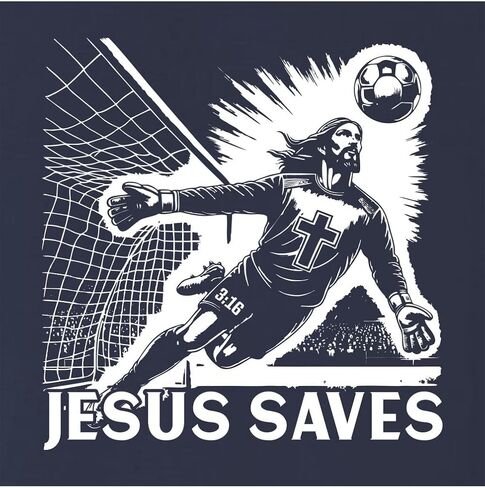 كنزة بقلنسوة لحارس مرمى كرة القدم المسيحية لعيد الفصح المضحكة من Go All Out Jesus Saves للرجال والنساء والشباب in Kuwait