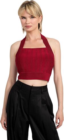 GUESS Womens Sleeveless Halter Strap Sofie Top in Saudi Arabia