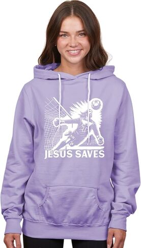 كنزة بقلنسوة لحارس مرمى كرة القدم المسيحية لعيد الفصح المضحكة من Go All Out Jesus Saves للرجال والنساء والشباب in Kuwait