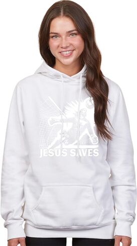 كنزة بقلنسوة لحارس مرمى كرة القدم المسيحية لعيد الفصح المضحكة من Go All Out Jesus Saves للرجال والنساء والشباب in Kuwait
