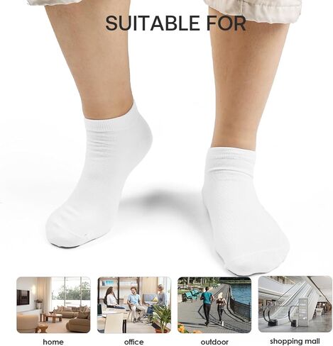10 Pairs Men's Ankle Socks Low Cut Socks Breathable Casual Socks for Men Women (White) in Saudi Arabia