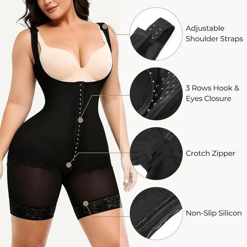 Fajas Colombianas Moldeadoras for Women Postpartum Tummy Control Shapewear Butt Lifter SW12 Black in Saudi Arabia