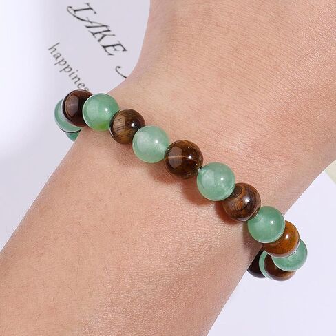 Long tiantian Money Bracelets for Women Money Wealth Attraction Green Jade Good Luck Bracelets Beaded Tiger Eye Bracelet Trendy Jewelry Gifts in Kuwait
