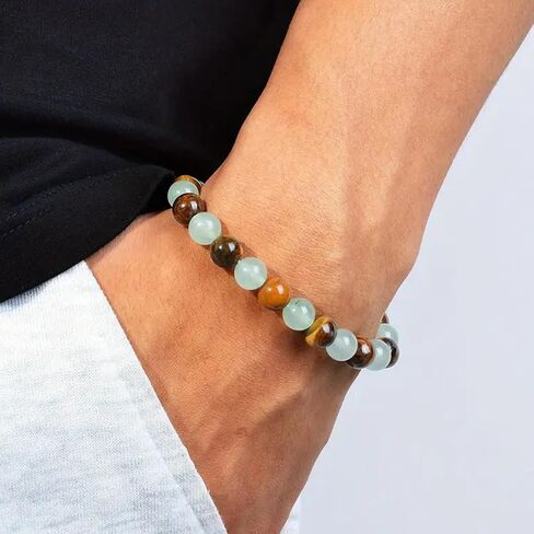 Long tiantian Money Bracelets for Women Money Wealth Attraction Green Jade Good Luck Bracelets Beaded Tiger Eye Bracelet Trendy Jewelry Gifts in Kuwait