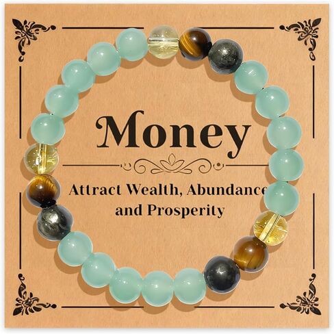 Long tiantian Money Bracelets for Women Money Wealth Attraction Green Jade Good Luck Bracelets Beaded Tiger Eye Bracelet Trendy Jewelry Gifts in Kuwait
