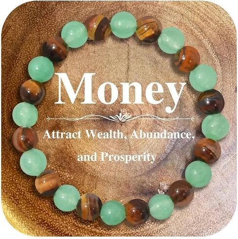 Long tiantian Money Bracelets for Women Money Wealth Attraction Green Jade Good Luck Bracelets Beaded Tiger Eye Bracelet Trendy Jewelry Gifts in Kuwait