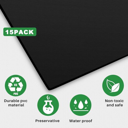 15 Pcs 2 x 4 ft Black Drop Ceiling Tile Waterproof PVC Smooth Ceiling Panels Easy Installation Washable Reusable and Fire Rated No Sag or Breakage in Saudi Arabia