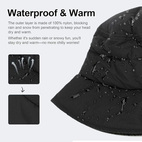 Winter Bucket Hat for Women Men, Adjustable Lightweight Warm Fisherman Hat in Saudi Arabia