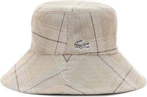Lacoste Womens Plaid Cotton Poplin Bucket Hat in Saudi Arabia