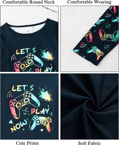 MyFav Boys Pajama Set 4-Piece Children Pajamas Long Sleeve Winter PJs Kids Sleepwear in Saudi Arabia