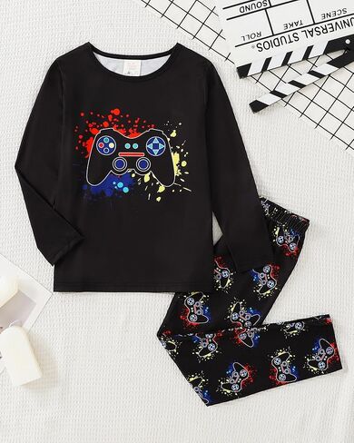 MyFav Boys Pajama Set 4-Piece Children Pajamas Long Sleeve Winter PJs Kids Sleepwear in Saudi Arabia