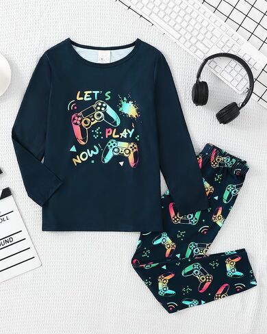 MyFav Boys Pajama Set 4-Piece Children Pajamas Long Sleeve Winter PJs Kids Sleepwear in Saudi Arabia
