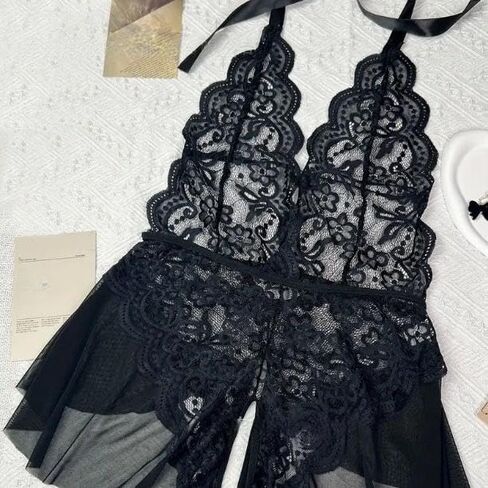 Lace Babydoll Lingerie Sexy Mini Chemise Mesh Wedding Nightie Bridal Nightdress in Saudi Arabia